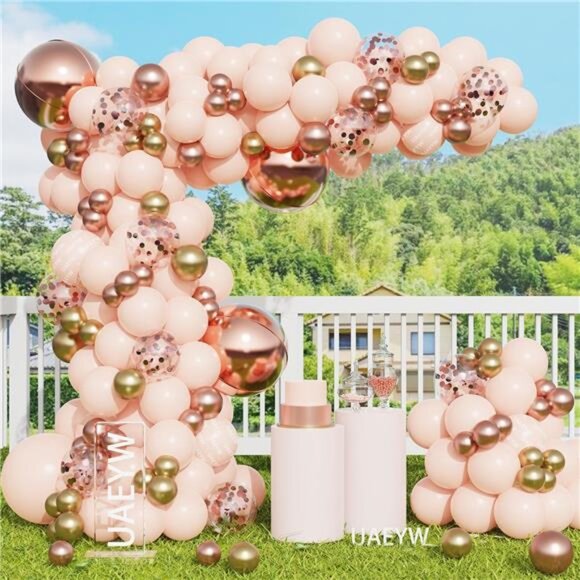 134pcs Macaron Orange Balloon Garland Arch Kit Metallic Chrome Ballons with 4D - Picture 3 of 7
